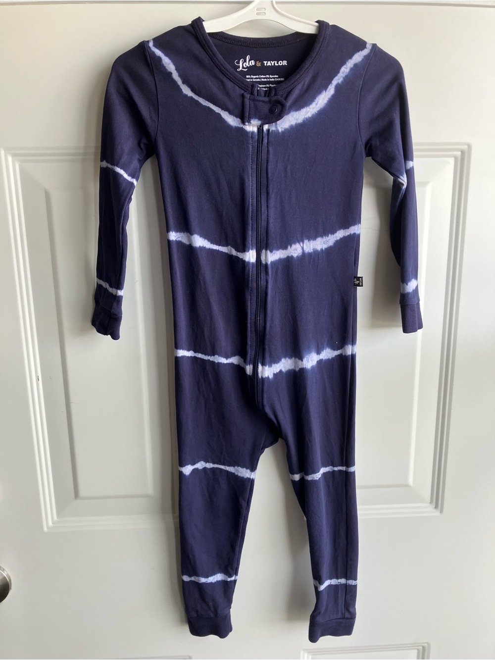 Lola & Taylor blue tie dye romper organic cotton 2T